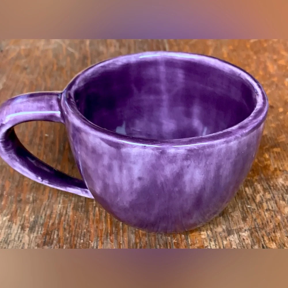 Vtg Discontinued Pottery Barn SAUSALITO Fig Purple Glazed Earthenware Mug